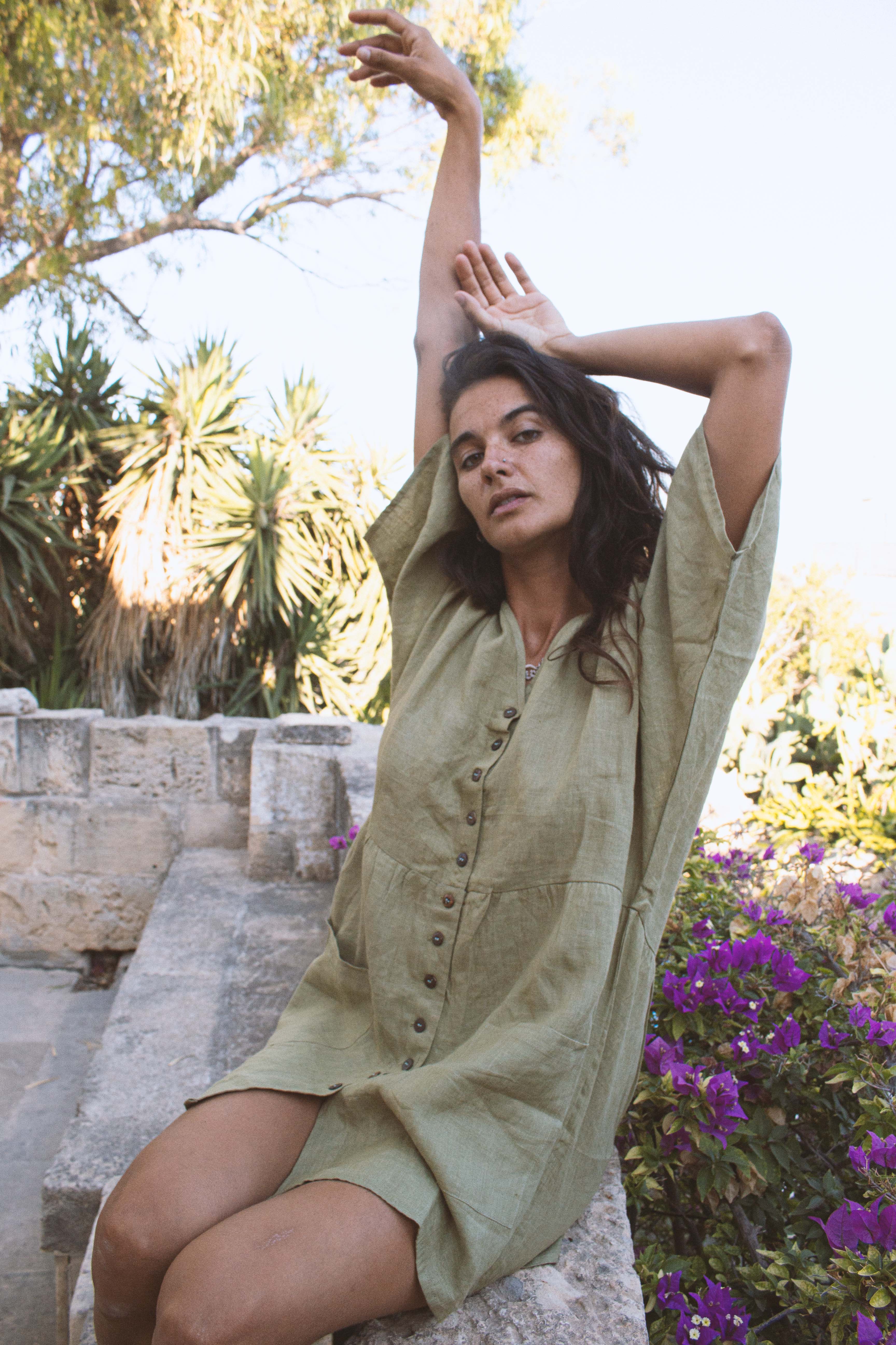 Aranya Dress in Olive
